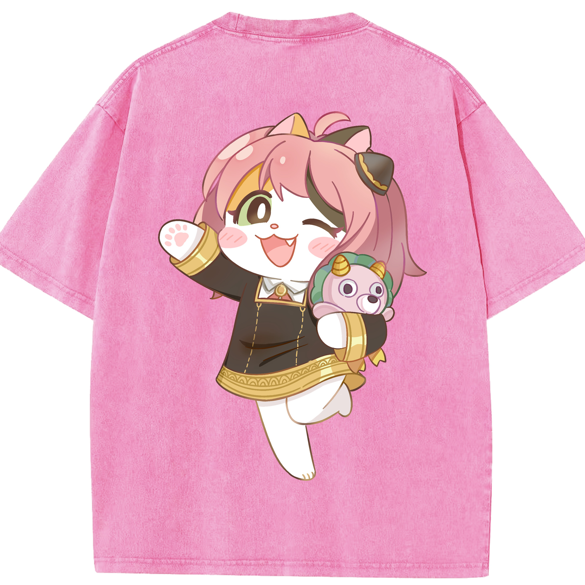 （画像用） SPY×FAMILY间谍家家酒 綿100% ヴィンテージ風 半袖Tシャツ（背面プリント）